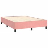Krevet box spring s madracem LED ružičasti 140x190cm baršunasti | shoptok.hr