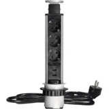 Podaljšek s 3 x Schuko vtičnicami + 2 x USB, vgradni - OR-AE-1349(GS)