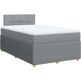 vidaXL Boxspring postelja z vzmetnico svetlo siva 120x190 cm blago | Shoptok.si