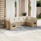 vidaXL 9-dijelni set vrtnih sofa s jastucima bež od poliratana | shoptok.hr