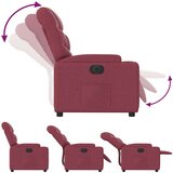  Električni naslonjač od tkanine crvena boja vina | shoptok.hr
