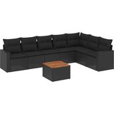  8-dijelni set vrtnih sofa od poliratana s jastucima crni | shoptok.hr