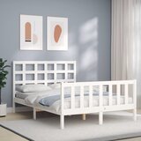 Maison Chic Posteljni okvir - Dvoposteljna postelja - Zakonska postelja brez vzmetnice bel 120x200 cm trdna borovina-J11212, (21767975) | Shoptok.si