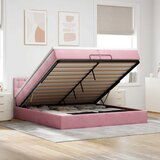 vidaXL Otomanski posteljni okvir z vzmetnicami roza 200x200cm žamet, (22053948) | Shoptok.si