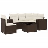  6-dijelni set vrtnih sofa od poliratana s jastucima smeđi | shoptok.hr