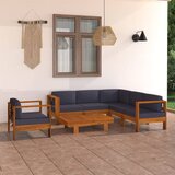  7-dijelna vrtna garnitura s tamnosivim jastucima bagremovo drvo | shoptok.hr