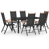  7-dijelni vrtni blagovaonski set aluminijski crni | shoptok.hr
