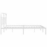  Metalni okvir za krevet s uzglavljem bijeli 140 x 190 cm | shoptok.hr