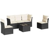 vidaXL 6-dijelni set vrtnih sofa s jastucima crni od poliratana | shoptok.hr