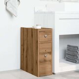  Uski kupaonski ormar s kotačima boja hrasta konstruirano drvo | shoptok.hr