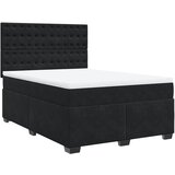 vidaXL Krevet s oprugama i madracem crni 140x200 cm baršunasti | shoptok.hr