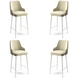 Hanah home set barskih stolica Enox, 4 komada, Krem-beli | ePonuda.com