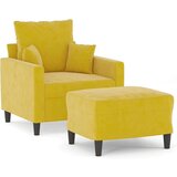  Fotelj s stolčkom za noge rumen 60 cm žamet | Shoptok.si