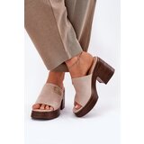 VINCEZA Women's sandals on a chunky heel with a gold detail | Shoptok.si