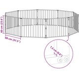  Vrata za pse 10 pcs Crna 80 x 60 cm Cinkani čelik | shoptok.hr