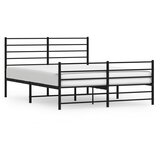 The Living Store Kovinski posteljni okvir z vzglavjem in vznožjem črn 120x190 cm - Posteljni Okvir, (21527996) | Shoptok.si