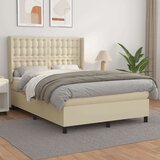  Krevet s oprugama i madracem krem 140x200 cm od umjetne kože | shoptok.hr