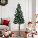  Tanko božićno drvce s pravim drvom i snijegom zeleno 150 cm | shoptok.hr
