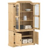 The Living Store Steklena vitrina Corona 103,5x42x180 cm trdna borovina - Steklena Vitrina, (21661132) | Shoptok.si
