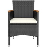  5-dijelni vrtni bistro set od poliratana i kaljenog stakla crni | Eponuda.com