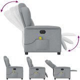 vidaXL Električni masažni naslonjač od tkanine svjetlosivi | shoptok.hr