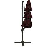  Suncobran s 4 razine i aluminijskom šipkom bordo 3 x 3 m | shoptok.hr