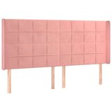  Uzglavlje s ušima ružičasto 203x16x118/128 cm baršunasto | shoptok.hr
