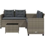  Vrtna sofa L-oblika sa stolom i jastucima siva od poliratana | shoptok.hr