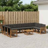  Set vanjskih sofa 11 kom. Prirodna i crna | shoptok.hr