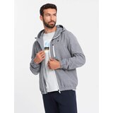 Ombre Men's lightweight sports jacket with fleece lining - gray Cijene