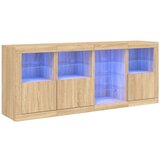 vidaXL Komoda s LED svjetlima boja hrasta sonome 164 x 37 x 67 cm | shoptok.hr
