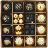  Set Božićnih Ukrasnih Kuglica 40 pcs Crna i zlatna Plastika | shoptok.hr