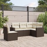  5-dijelni set vrtnih sofa s jastucima poliratan smeđi | shoptok.hr