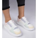 Gemre White and blue faux leather sports sneakers Lavilia | Shoptok.si