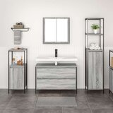 vidaXL Kupaonski Namještaj Set od 3 Siva sonoma Konstruirano drvo, čelik | shoptok.hr