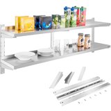 Royal Catering Dvojna viseča jeklena stenska polica, nastavljiva 160 cm, (21831457) Cene
