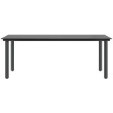  Vrtna garnitura - 6-dijelni vrtni blagovaonski set s jastucima poliratan i staklo Smeđa 200 x 100 x 74 cm 6 | shoptok.hr