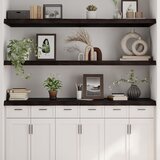 vidaXL Zidna polica tamnosmeđa 180x60x(2-6) cm od obrađene hrastovine | shoptok.hr