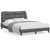 vidaXL Posteljni okvir z vzglavjem siv 140x200 cm umetno usnje Cene