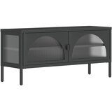 TV ormarić crni 105 x 35 x 50 cm od stakla i čelika | Eponuda.com