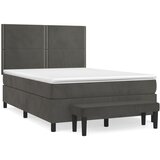 The Living Store Box spring postelja z vzmetnico temno siva 140x200 cm žamet - Box Spring Postelja, (21489350) | Shoptok.si