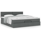 vidaXL Otomanski krevet s madracem tamnosivi 180x200cm od tkanine | shoptok.hr
