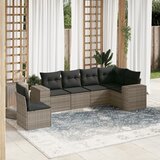  6-dijelni set vrtnih sofa od poliratana s jastucima sivi | shoptok.hr