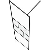  Zid za walk-in tuš Crna 90 x 195 x 0,5 cm Staklo i aluminij | shoptok.hr