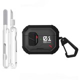 INF Magnetni ovitek proti udarcem s stojalom za AirPods 4, PC 360° Black, (5000323437) | Shoptok.si