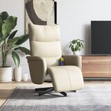 vidaXL Masažni naslanjač z naslonom za noge krem umetno usnje | Shoptok.si