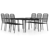  7-dijelni vrtni blagovaonski set crni | shoptok.hr