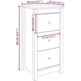  Komoda 2 kosa medeno rjava 40x35x80 cm trdna borovina, (20654043) | Shoptok.si