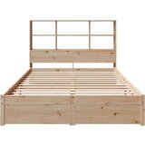 vidaXL Knjižna postelja brez vzmetnice 140x190 cm trdna borovina | Shoptok.si