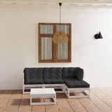 The Living Store Vrtna sedežna garnitura 5-delna z blazinami trdna borovina - Vrtna Sedežna Garnitura, (21426177) Cene